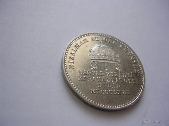 Veľký strieborný korunovačný žetón 1867 František Jozef I. - 7