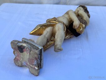 Anděl dřevěná socha v polychromii - 7