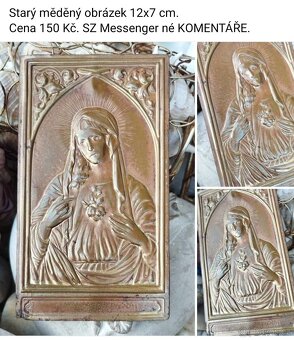 Staré obrazy a obrázky a plastiky.Ceny a rozměry viz fota. - 7