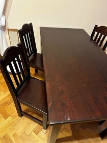 Smrkový stůl masiv 160x80 (výška 77) +4 židle - 7
