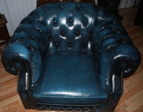 CHESTERFIELD-CLUB-CENTURION FURNITURE-LEATHER/BLUE - 7