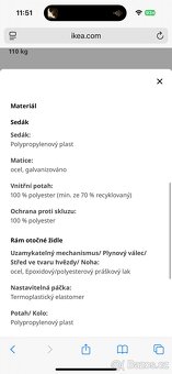 Otočná židle na kolečkách Ikea - 7