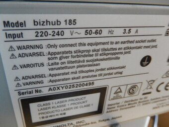 Tiskárna s kopírkou Konica Minolta BIZHUB 185, funkční - 7