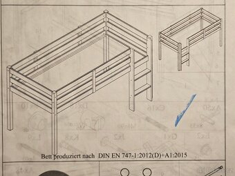 Patrová postel Keni – bílý lak, masiv - 7