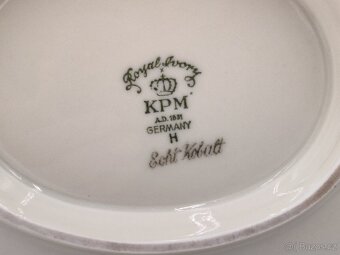Starožitný omáčník - Kobalt KPM GERMANY, Krásný stav - 7