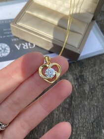 náhrdelník Přívěsek srdce diamant moissanit moissanite GRA - 7