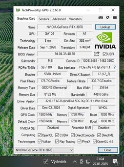 RTX 3070 MSI SUPRIM X 8G Plně Funkční,Záruka - 7