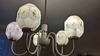 retro 5 ramenný lustr DRUKOV-bílá-mosaz - 7