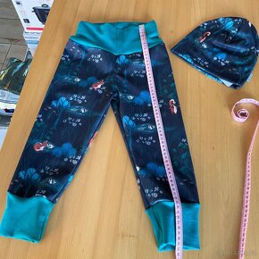 NOVÉ- handmade Soft kalhoty +čepice Unuo- 86 + S - 7