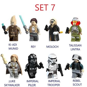 Rôzne figúrky Star Wars 7 (8ks) typ lego - nové - 7