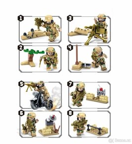 Rôzne sety vojakov 5 + doplnky - typ lego - nové - 7