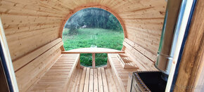 Venkovní sudová panoramatická sauna - 7