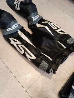 4SR RR Evo 2 Gun Metal-Pánská kožená moto kombinéza - 7