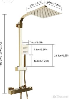 dešťová sprcha, sprchová baterie - 7