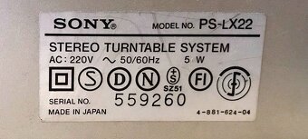 Gramofon SONY PS-LX 22 (1983) POLOAUTOMAT ,PŘÍMÝ NÁHON - 7