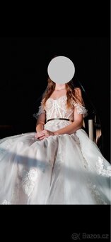 Boho romantické svatební šaty s krajkou - 7