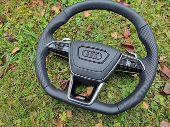 AUDI A6 C8 A8 SQ8 Q8 VOLANT kozeny zkoseny perforovana koža - 7