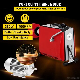 Stroj na čištění odpadů 390W s 16 mm pérem 12,5 m - nový - 7