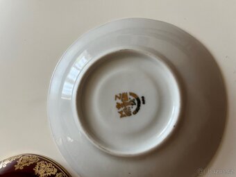 zlato-červený moka porcelánový set 3 Grácie - 7