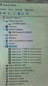 Herní PC ryzen 7500f/32DDR5/6800XT/1TBssd/750w záruka - 7