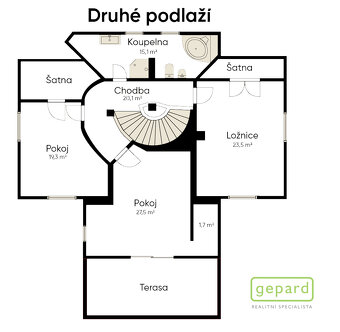 Praha 10 - Dubeč, Samostatná vila, 5+1/T/G s pozemkem 1107 m - 7