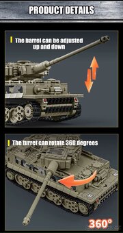 Stavebnice tank Tiger, kompatibilní s LEGO - 7