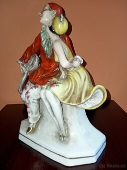 Sousoší. Pierot s Kolombínou ART-DECO - ROYAL DUX - 7