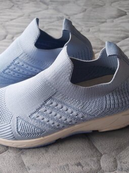 Dámské prodyšné pletené boty, slip on boty vel.40 světlemodr - 7