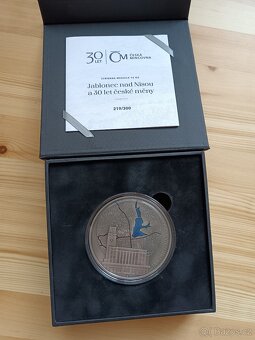 Stříbrná 10 uncová Medaile jen 300ks 30 let České Měny - 7