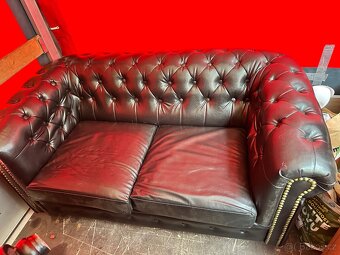 Kožená sedačka gauč a křeslo - 7