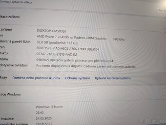 Herní notebook HP omen 16 zánovní - 7