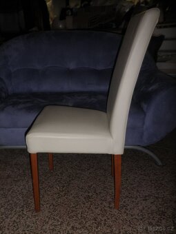 Jídelní židle s bílým potahem - 5 kusů - 7