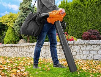 Benzinové motorové dmychadlo fukar vysavač drtič listí - 7