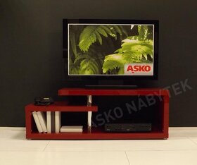 Červený TV stolek + 2 červené police na zeď - 7