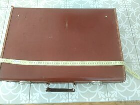 Starý retro kufr koženka Kazeto hnědý - 7