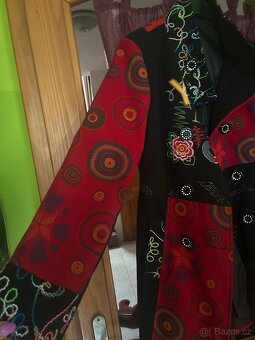 Kabát barevný 3/4 nápaditý ve stylu patchwork vel. - 7