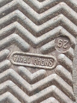 Retro semišové tenisky Snaha, vintage kožené boty, 43-44 - 7