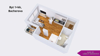 Pronájem, byt 1+kk s balkonem, 37,6 m2, v nejvyšším patře, - 7