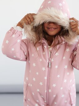 ☘️ Dívčí HVĚZDIČKOVÁ KOMBINÉZA zimní overal světlý vel. 98 - 7