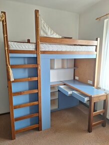 Patrová postel se šatní skříňí a psacím stolem - 7