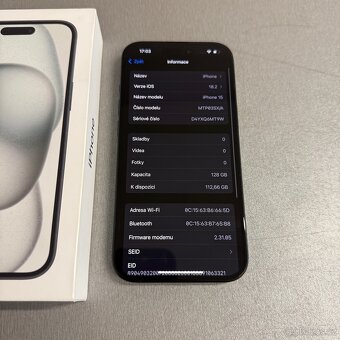 Pouze rozbalený iPhone 15 128GB černý, 2 roky záruka - 7