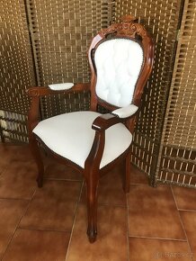 Jídelní set italský 1,8m +6 židlí bílá kůže –JS6.49 - 7