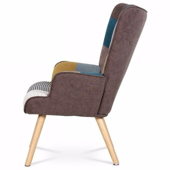 Křeslo (ušák) patchwork s podnožkou AK-305 PW2 - 7