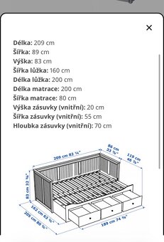 Rozkládací postel Hemnes 80x200 - 7
