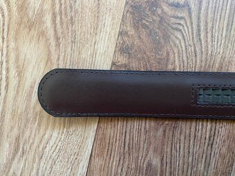 Nový pánský kožený opasek Bandi s aut. sponou-hnědý, nastav. - 7