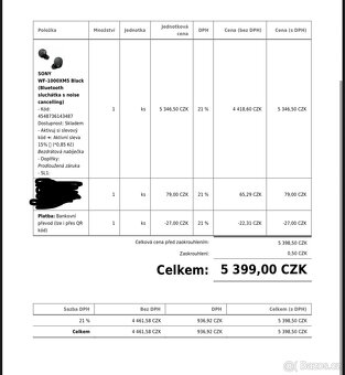 Prodám sluchátka Sony WF-1000XM5 - 7