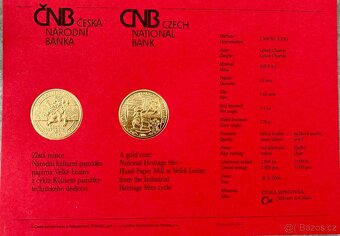 VZÁCNÁ AU ZLATÁ MINCE PAPÍRNA VELKÉ LOSINY 2500 KČ BK - 7