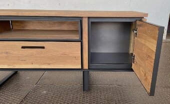 TV dřevěný stolek Tokyo – masiv, LED, 150 cm - 7