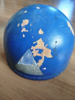 Stará dobová helma přilba kokos na veterán moped dekorace - 7