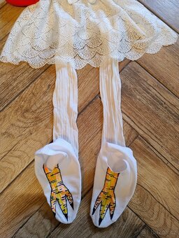 Černá a bílá slepice kostým XS-L - 7